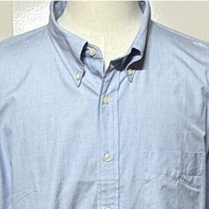 GAP Dress Shirt Men XXL Light Blue Button Down Oxford Long Sleeve Pocket NEW NWT